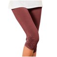 thumbnail image 2 of FNFYFH Clearance Womens Block Yoga Capris Outdoor Workout Pants,Wine, 2 of 8