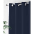 thumbnail image 2 of Solid Color Thermal Insulated Blackout Curtains for Bedroom 36 Length Dark Blue Room Darkening Curtain 1 Panel Grommet Window Curtain Drape for Living Room Nursery Room, 2 of 7