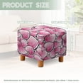 thumbnail image 5 of TSOVTHRID Love Heart Print Stretch Square Ottoman Cover Breathable Folding Storage Stool Furniture Protector Soft Square Slipcover with Elastic Bottom for Living Room Valentine's Day Decor, 5 of 7