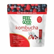 FeelGood Kombucha Healthy Immune System 24 Stick Packs Berry