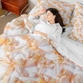 thumbnail image 4 of Manfei Cute Bowknot 7 Pieces Bedding Comforter Set,Kawaii Bowtie Bow Full Bedding Set,Orange White Ribbon Fitted Sheet Flat Sheet For Girl,Breathable Home Decor Reversible, 4 of 8