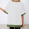 thumbnail image 4 of Striped Shirt Women 2026 Summer Casual Short Sleeve Crewneck Color Block Y2k Oversized T Shirts, 4 of 6
