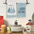 thumbnail image 2 of Blue Pine Trees Merry Christmas Kitchen Towels Dish Towels, 18x26 Inch Believe Winter Xmas Holiday Decoration Hand Towels Set of 2, 2 of 6
