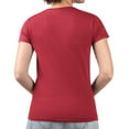 thumbnail image 2 of Women's G-III 4Her by Carl Banks Red Los Angeles Angels Super-Slim Fit Lightweight Leopard Heart V-Neck T-Shirt, 2 of 3