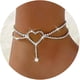 thumbnail image 1 of Pulseras de tobillo de plata para mujer, tobillera de tenis con colgante de diamantes de imitación ajustable, corazón de mariposa con diamantes infinitos (corazón en capas), 1 of 4