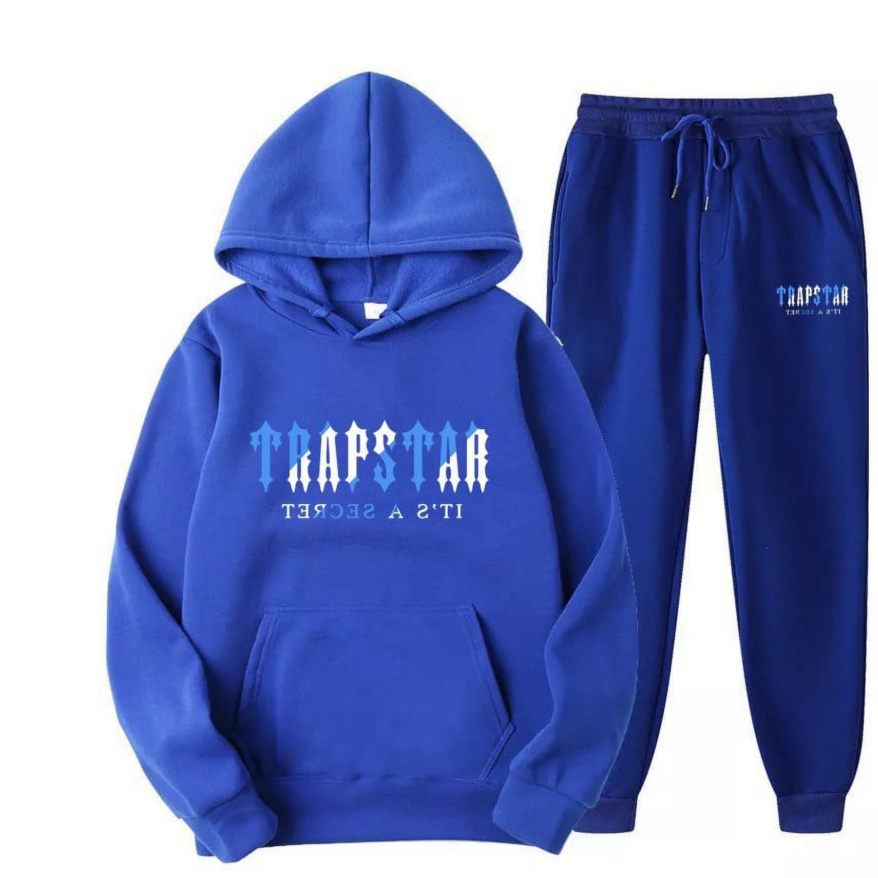 2023 New Blue TRAPSTAR Letter Print Men's Sweatshirt Trendy Men's