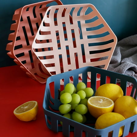 

huanledash Multifunctional Plastic Kitchen Hollow Out Wash Fruit Vegetable Drain Basket