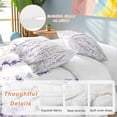 thumbnail image 2 of 3 Piece Lavender Floral Duvet Cover Set Full Size, Microfiber Comforter/Quilt Cover with Corner Ties and 2 Pillowcases, Spring Flowers Botanical Plants All Season Soft Bedding with Zipper Closure, 2 of 8