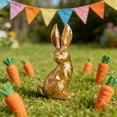 thumbnail image 3 of Easter Golden Bunny Resin Figurine - Shiny Gold Rabbit Ornament for Garden Patio & Home Tabletop Decor, Durable Resin Bunny Accent, Cute Spring Easter Garden & Desktop Decoration, 5*2*2in, Golden, 3 of 7