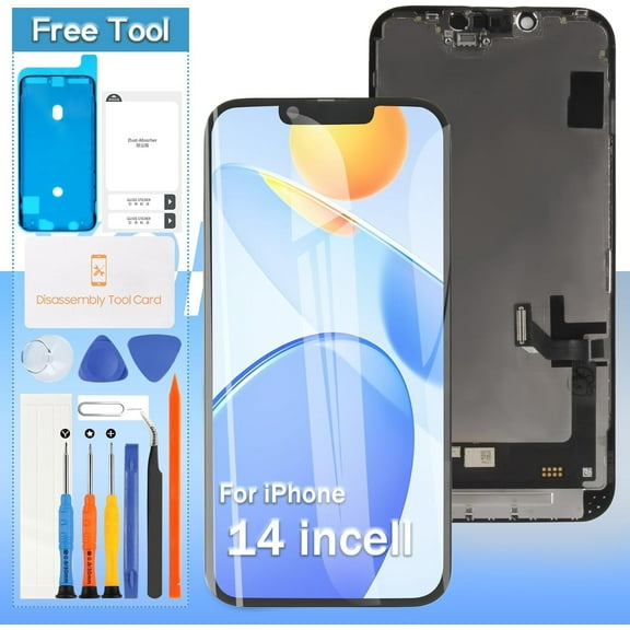 Yondista Incell for iPhone 14 Screen Replacement 6.1" A2649, A2881, A2884, A2883, A2882 Touch Screen Display digitizer Repair kit Assembly | Free Tools | Protective Film