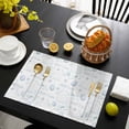 thumbnail image 3 of Blue Easter Placemats Set of 8, Watercolor Spring Bunny Eggs Flowers Placemats for Dining Table, Place Mats for Kitchen Tabletop, Waterproof Wipeable Dining Table Mats Set, 3 of 9