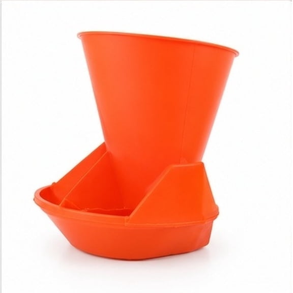WRITWAA 1Pc Orange Plastic Pig Trough Thick Design Livestock Feeding Manger for Multiple Animals