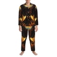 thumbnail image 3 of Daiia Cool Black Eagle for Men's Long-Sleeved Pajama Set – Soft & Comfortable Sleepwear Button-Up Pajamas Cozy Lounge Wear-XX-Large, 3 of 7