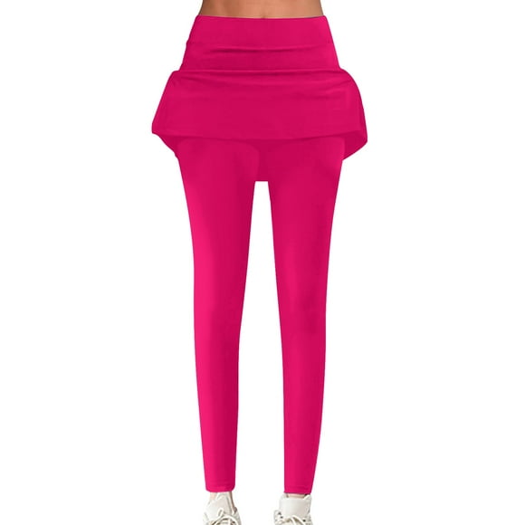 HOT SALE!!Yoga Pants Women 2025 New Skirted Leggings for Women High Waisted Tennis Yoga Leggings Skorts Skirts Full Length Leggings Skirt A Line Skirt Hot Pink S