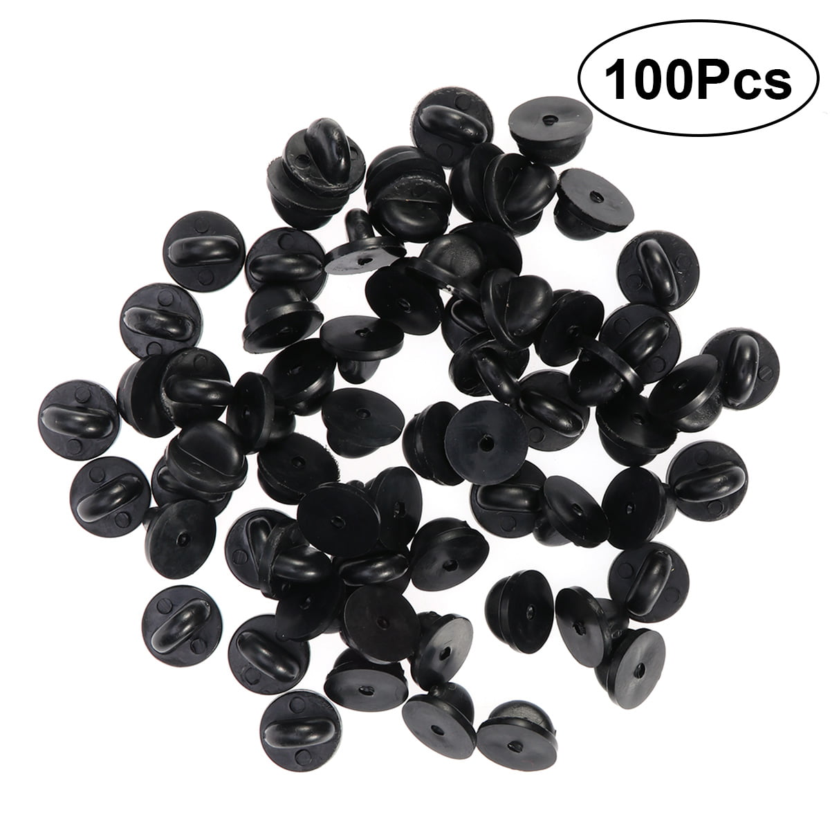 100pcs Butterfly Clutch Rubber Pin Backs Keepers for Replacement Uniform Badge