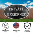 thumbnail image 3 of 8.5" x 13" Standard Oval Private Residence Statement Plaque Sign - Black/Silver, 3 of 4