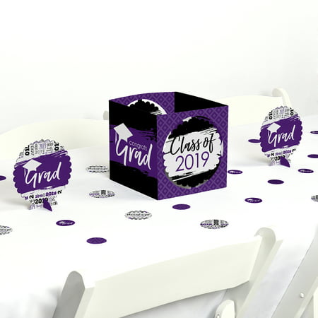 Purple Grad - Best is Yet to Come - Purple 2019 Graduation Party Centerpiece & Table Decoration (Best Centerpieces For Rectangular Tables)