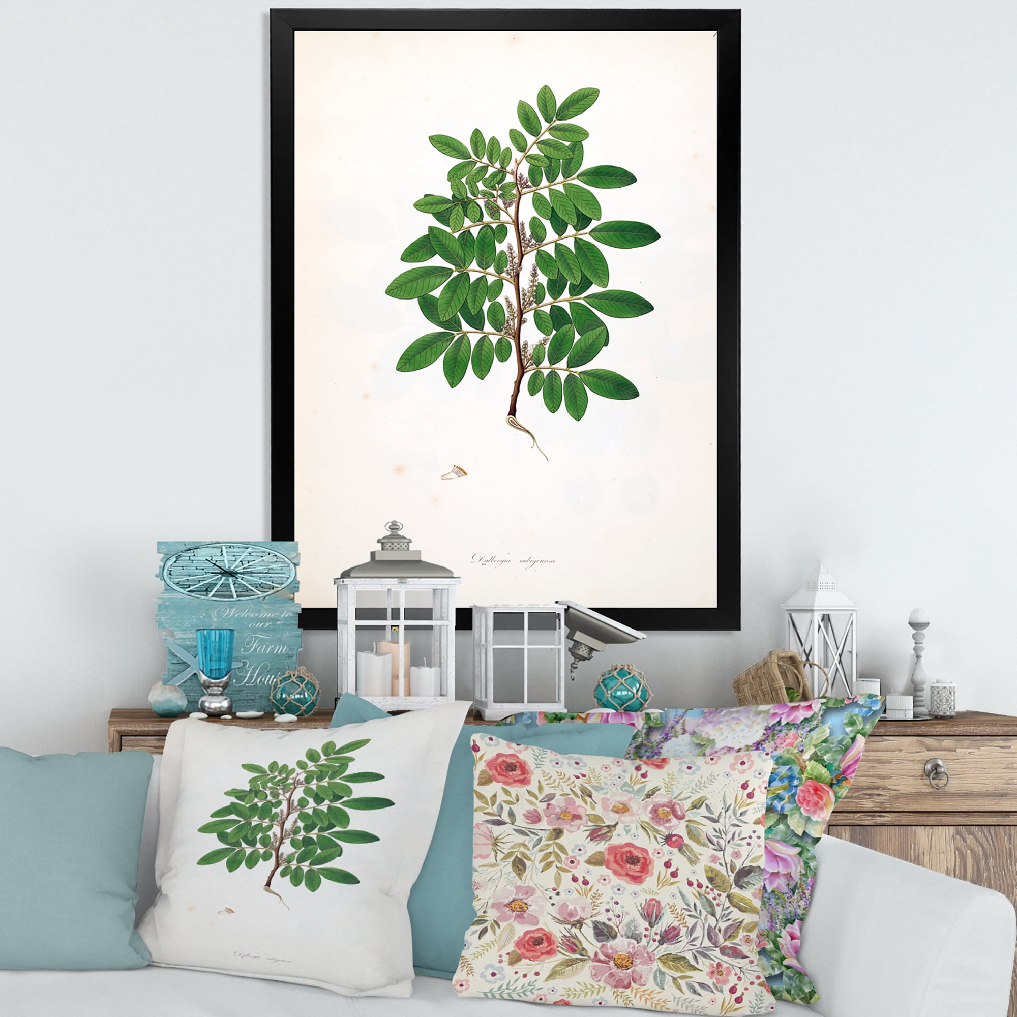 Designart 'Ancient Plant Life XX' Farmhouse Framed Art Print