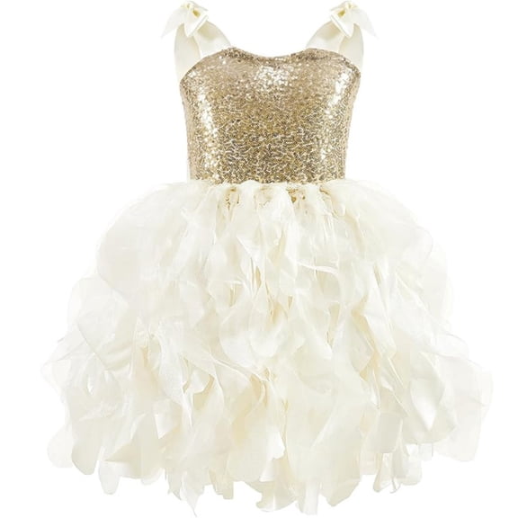 FYDUU Little Girls Halloween Dress Girls Party Dress Sleeveless Sequin Dress Pleated Princess Dresses Birthday Parties Fashion Clothes 8-10 Years