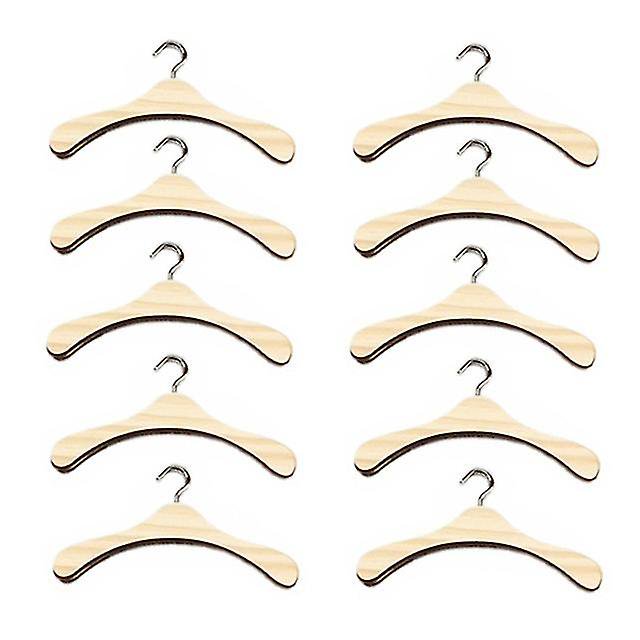 Juego de accesorios para colgar ropa de muñeca, 5/10 Uds., percha para ropa de muñeca Bjd, para armario, dormitorio, casa de muñecas de madera, muebles, Juguetes kaili Sencillez