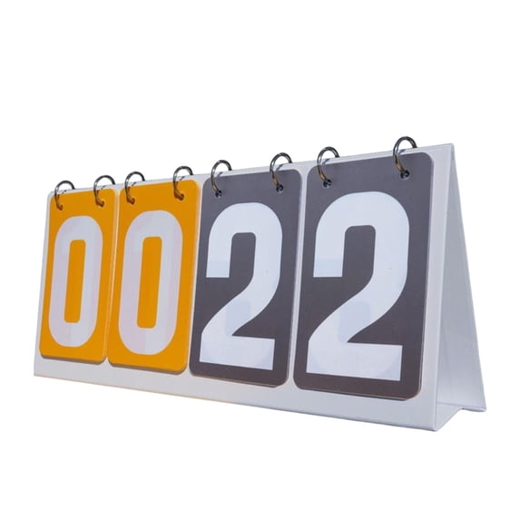 4 digits Score Board Large Game for Tennis Ball Basketball Volleyball Yellow Gray