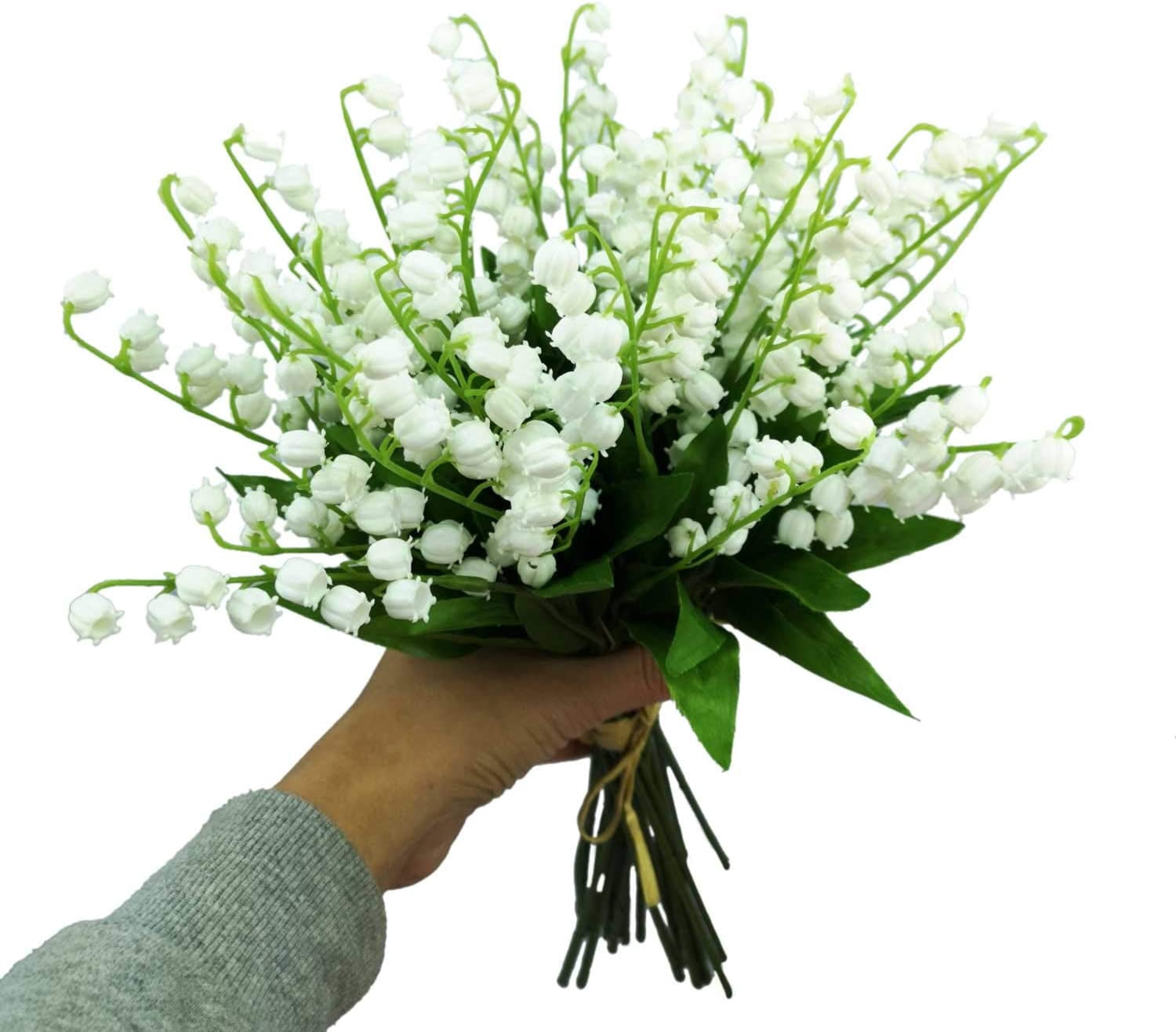 12/24/36PCS Artificial Lily of The Valley Flowers Bush for Home Garden Wedding Decoration, Fake Silk Flowers Bouquet Indoor Decor