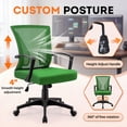 thumbnail image 6 of Vyrox Mid-Back Mesh Office Chair Set of 2, Ergonomic Desk Chair with Lumbar Support, Adjustable Swivel Task Chair for Home Office,Green, 6 of 7