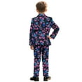thumbnail image 3 of Xoenoiee Turtle Hibiscus Butterfly Print Boys Outfit Kids Tuxedo Suit Set Teens Graduation Outfits Dress Wear Blazer Set Prom Outfit, 11-12 Years, 3 of 7
