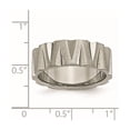 thumbnail image 2 of Titanium Polished and satin Notched 8mm Satin and Polished Band Ring Size 9 Ring for Women and Men, 2 of 2