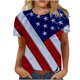 thumbnail image 1 of Tops Para Mujer Blusa Casual Elegante Camisas Día de La Independencia Camiseta de Cuello Redondo de Moda Impreso Manga Corta Odeerbi ODB168076, 1 of 4