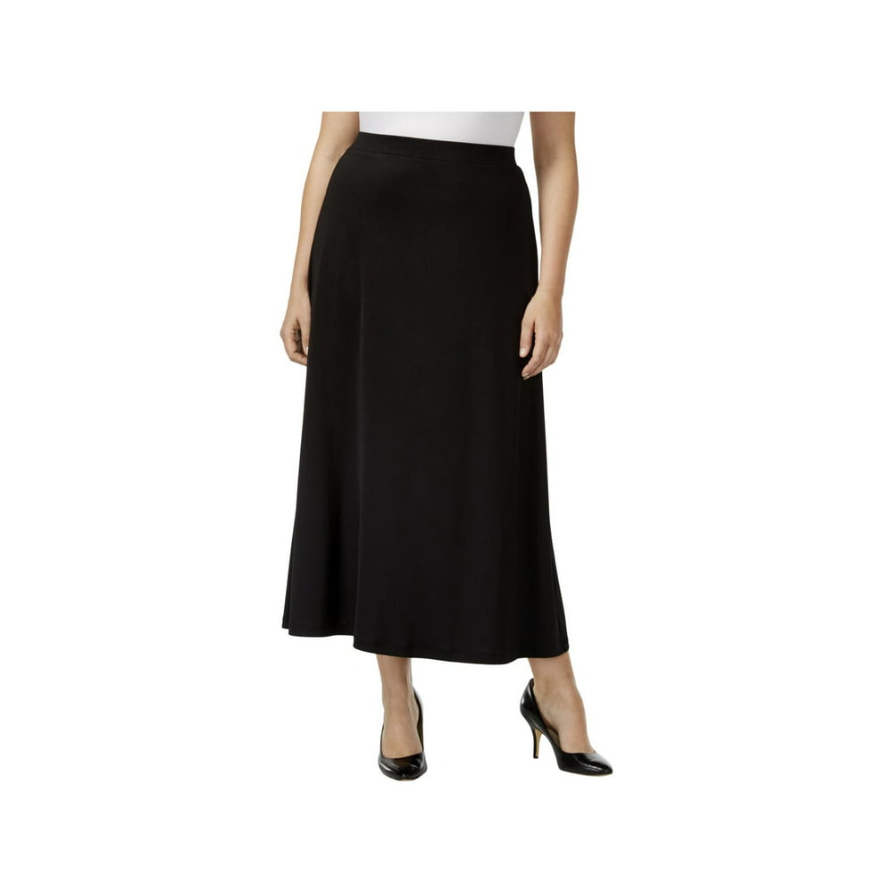 Kasper - Kasper Womens Plus Knit Pull On Maxi Skirt Black 2X - Walmart ...