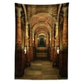 thumbnail image 3 of Ambesonne Gothic Tablecloth Rectangular Table Cover, Secret Passage Medieval, 52"x70", Brown and Red, 3 of 4