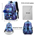 thumbnail image 2 of Girls Backpack Aesthetic Backpack for Teen Girl Cute School Bag Bookbag Anime School Backpacks for Girls,Dark Blue, 2 of 6