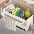 thumbnail image 5 of TIELUTT Sponge Holder for Kitchen Caddy with Auto Draining Tray for Kitchen and Bathroom Organization Dish Drying Tray Sponge and Soap Holder Japanese Gadgets Home Sponge Holder Stainless Dish Rack L, 5 of 5