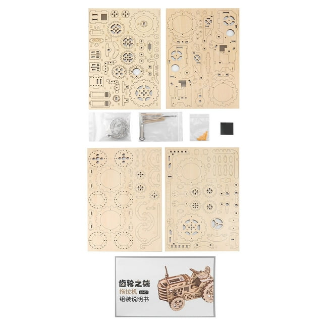 Modelo de montaje en madera, rompecabezas de madera para tractor, juguetes de ensamblaje DIY, los mejores materiales