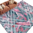 thumbnail image 3 of 6x9 Washable Area Rug, Pink and Non-Slip Large Rectangle Rug for Living Room Dining Room, Grey Marble Abstract Geometric Contemporary Art Indoor Floor Mat for Home Decor, 3 of 9