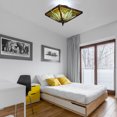 thumbnail image 6 of Tiffany Style Chandelier Stained Glass Vintage Ceiling Light Lamp 2 Light Fixture for Bedrooms, Study, 6 of 18