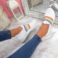 thumbnail image 4 of JINMGG Sneakers for Women Plus Clearance Women's Fashion Casual Rainbow Slip On Mesh Breathable Sport Sneakers Shoes White 41, 4 of 9