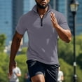 thumbnail image 2 of YLSDY Sweatshirts for Men Summer Short Sleeve Shirts Quarter Zip Loose Pullover Tops Lightweight Trendy Sweatshirts Dark Gray L, 2 of 6