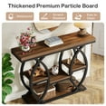 thumbnail image 4 of Finmind 4-Tier Console Table, 39" Wood Sofa Table with Storage Shelves, Rustic Brown, 4 of 7