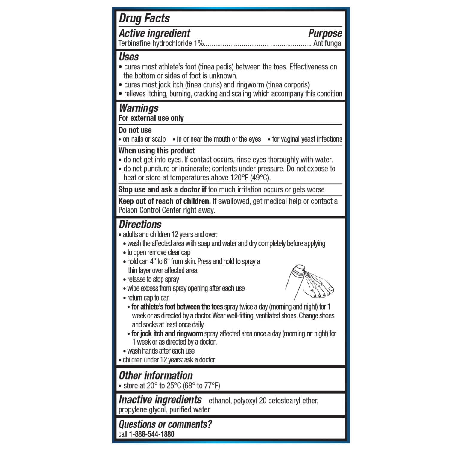 Lamisil 1 Week Antifungal Athlete's Foot Spray, Prescription Strength Terbinafine, 4.2 oz