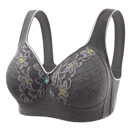 

CLZOUD Comfort Everyday Bra Women s Comfortable Wireless Support Bralette Size Underwear Lace Mom s Collection Bra Black 44