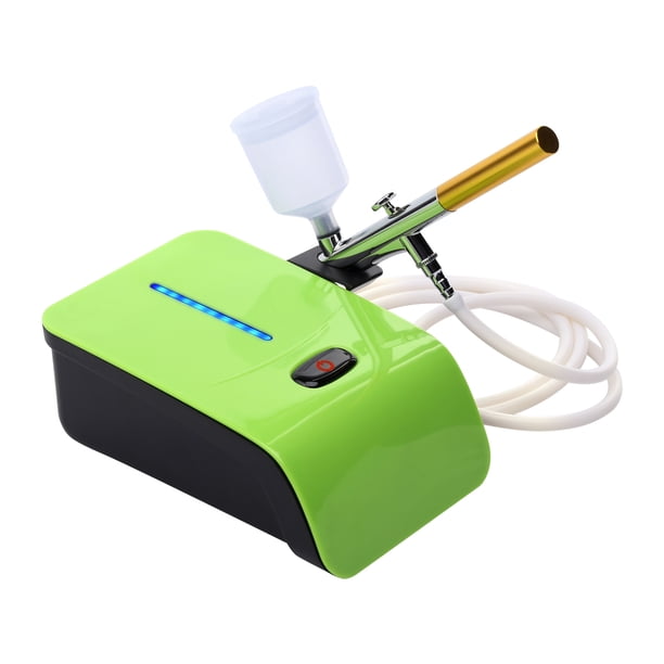 Kit de aerógrafo multifuncional con compresor Juego de aerógrafo de mano de doble acción Presión aju CACAGOO Verde