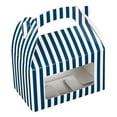 thumbnail image 3 of Restaurantware Gable Gift Boxes Pack of 100 Paper Treat Boxes 6 x 3.5 x 3.5 Inches With Window, Disposable Blue and White Containers, Freezer-safe, For Weddings or Birthdays, 3 of 11