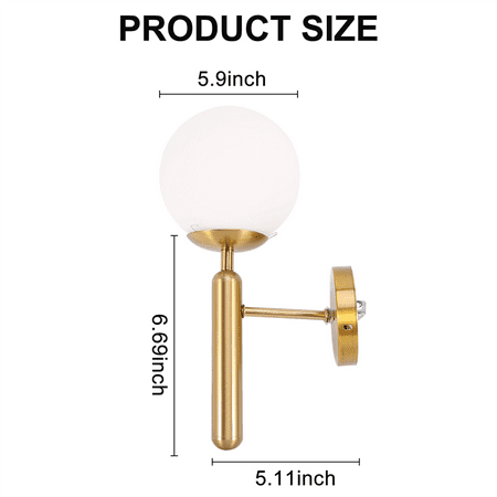 

Decorative Led Wall Lamp Lighting Nordic Glass Ball Chandelier Bathroom Mirror Light Gold Modern Round Wall Lamp Warm White Light