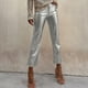 thumbnail image 2 of WILLBEST Pantalones Casuales de Mujer, Moda 2024, de Cuero Sintético Liso y Recto, para Mujer Chica, 2 of 4