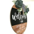 thumbnail image 4 of 12 inWooden Welcome Doorplate WELCOME Bow Simulation Flower Door Hanging Thanksgiving Halloween Welcome Decoration, 4 of 9