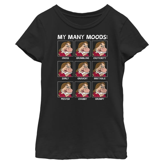 Girls Snow White and the Seven Dwarfs Grumpy My Many Moods T Shirt