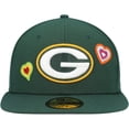 thumbnail image 2 of Men's New Era Green Green Bay Packers Chain Stitch Heart 59FIFTY Fitted Hat, 2 of 6