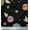 Black, variant on Soimoi Blue Silk Fabric Check,Leaves & Dots Printed Fabric 1 Yard 42 Inch Wide